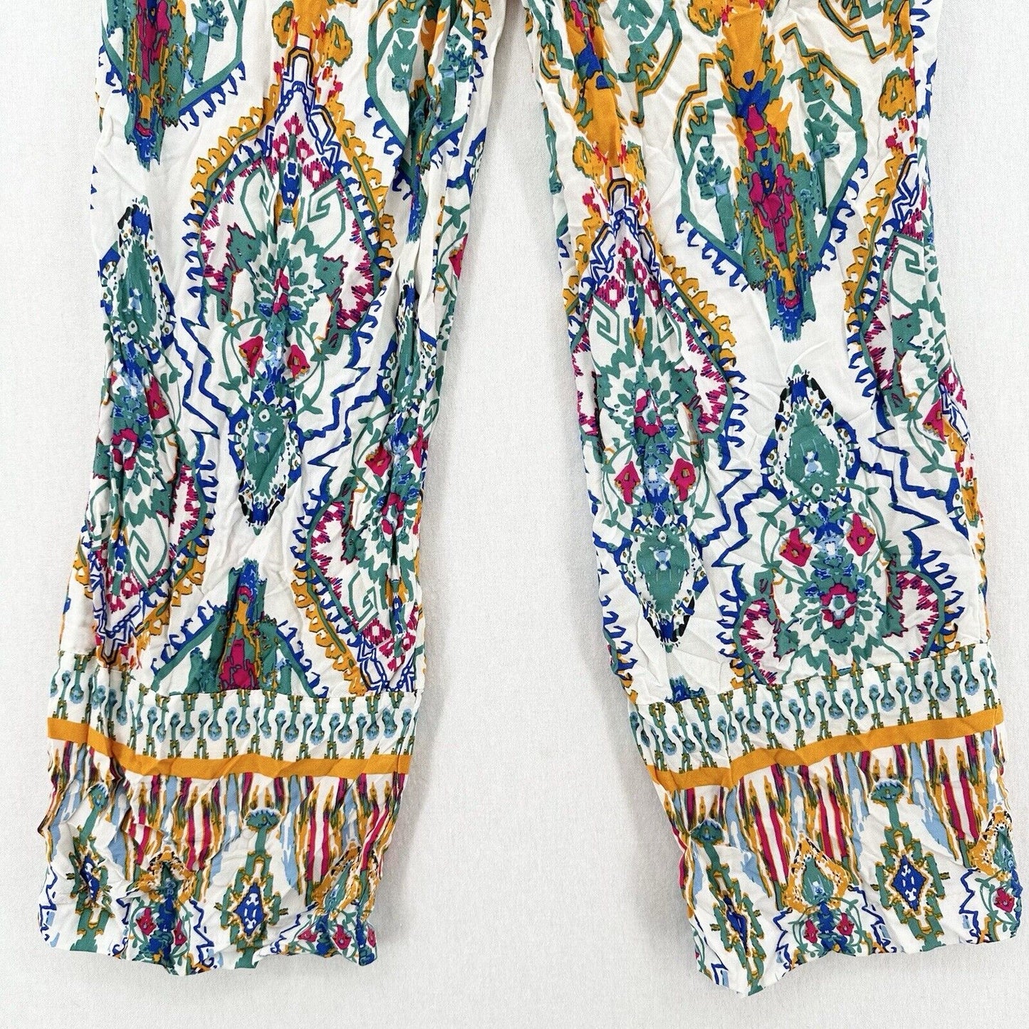 Christian Siriano Pants Womens Medium Straight Leg Pull On Tribal Aztec Beach