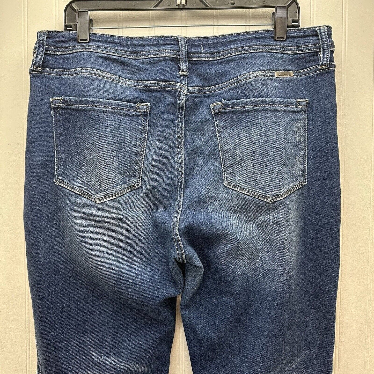 Kancan Jeans Womens 32 Bootcut High Rise Button Fly Blue Stretch Denim Dark Wash