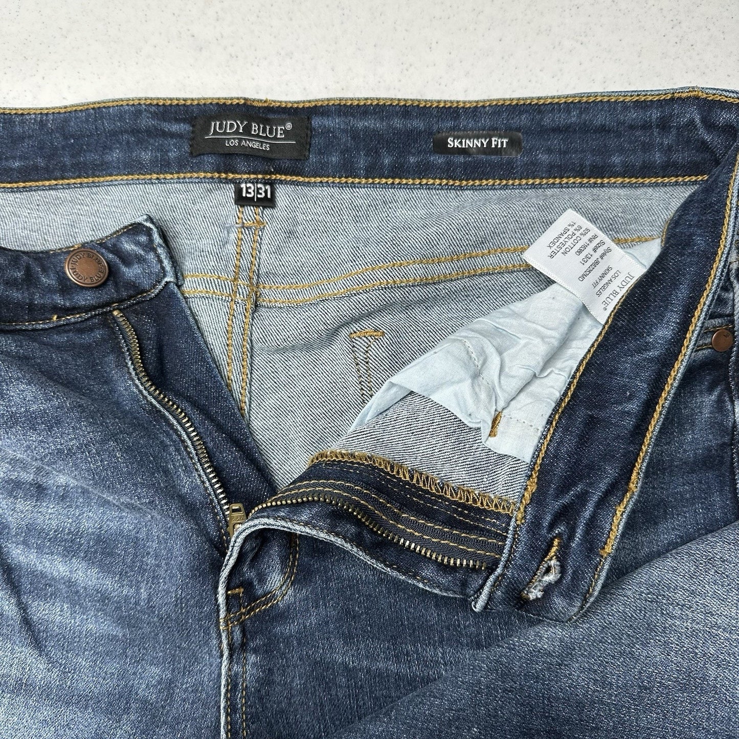 Judy Blue Jeans Womens 13 31 Skinny Blue Stretch Denim Comfort Casual EUC