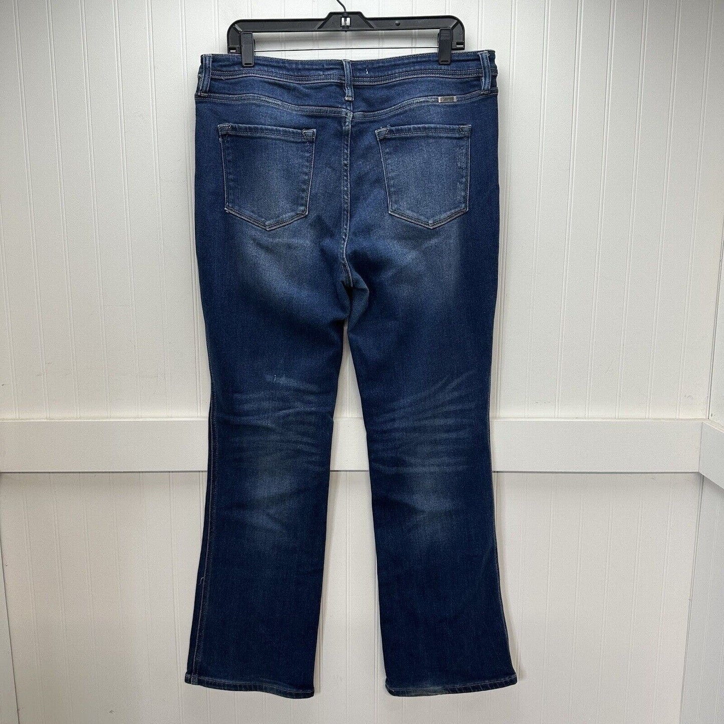 Kancan Jeans Womens 32 Bootcut High Rise Button Fly Blue Stretch Denim Dark Wash