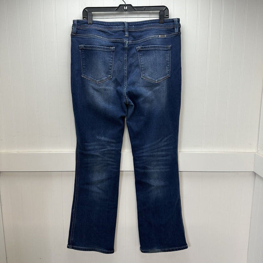 Kancan Jeans Womens 32 Bootcut High Rise Button Fly Blue Stretch Denim Dark Wash