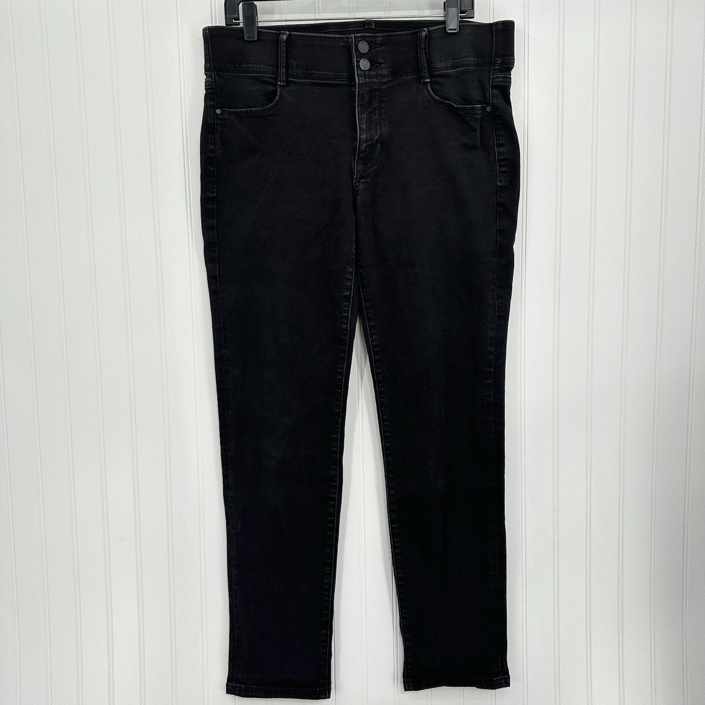 Apt 9 Jeans Womens 14 Straight Tummy Control Stretch Black Denim Comfort