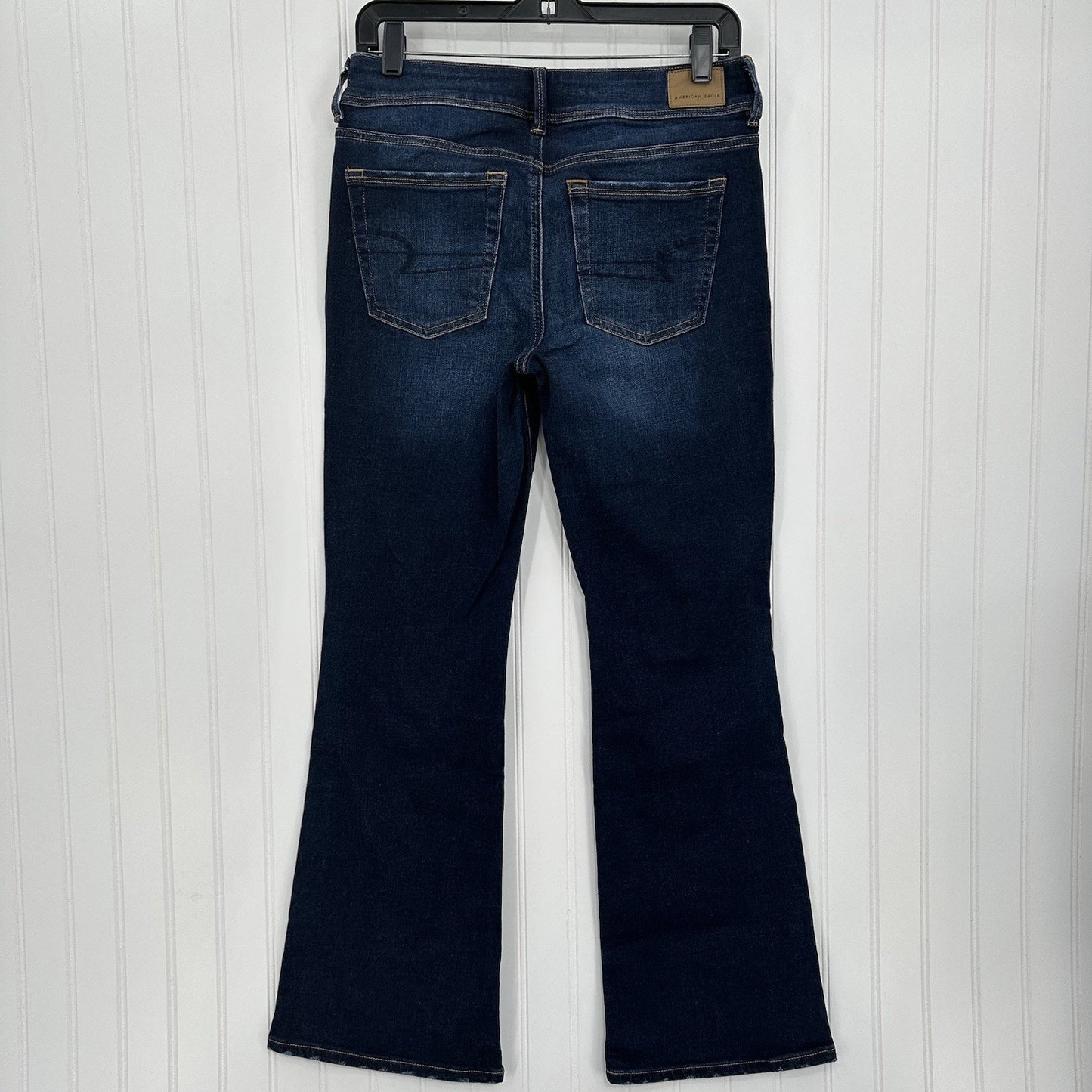 American Eagle Jeans Women 8 Short Kick Boot Blue Denim Rodeo Cowboy Western EUC