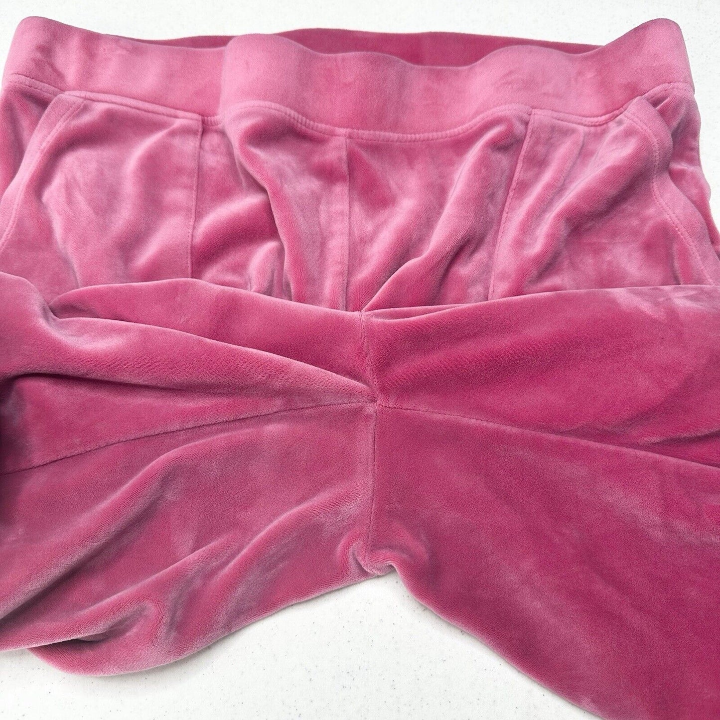 Juicy Couture Velour Pants XL Pink Wide Leg Pull On Lounge Y2K Barbie Girly