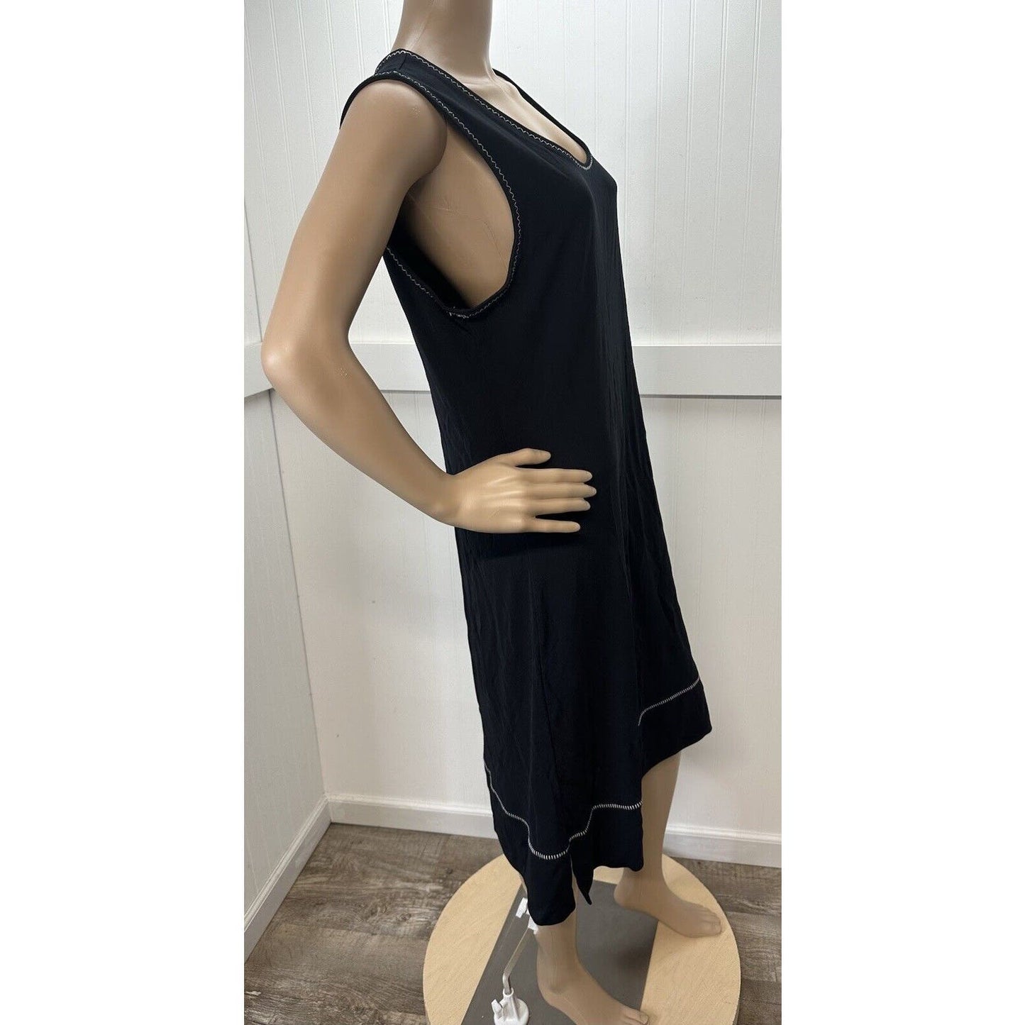 J Jill Dress Womens Large Black Shift Sleeveless Slinky Stretch Travel Beach