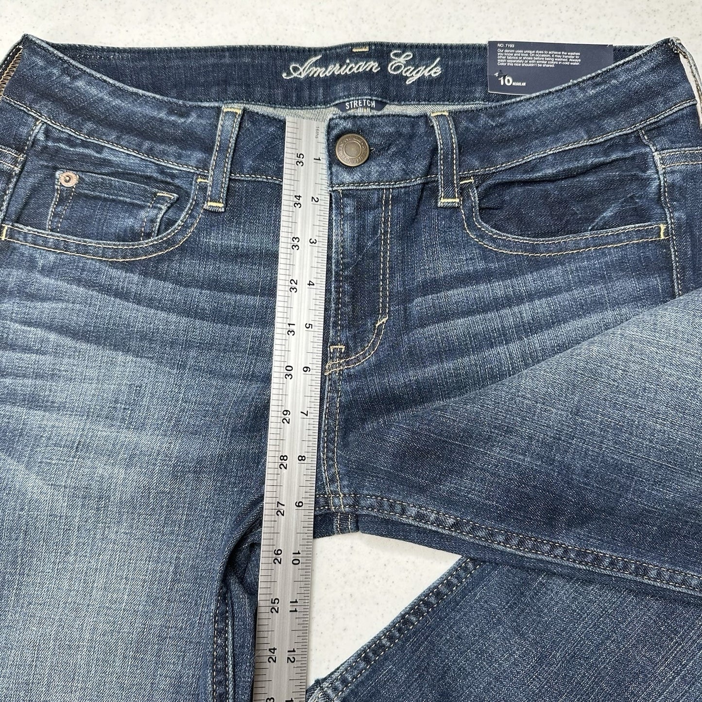 American Eagle Jeans Womens 10 Hipster Flare Denim Festival Western NEW *Defect