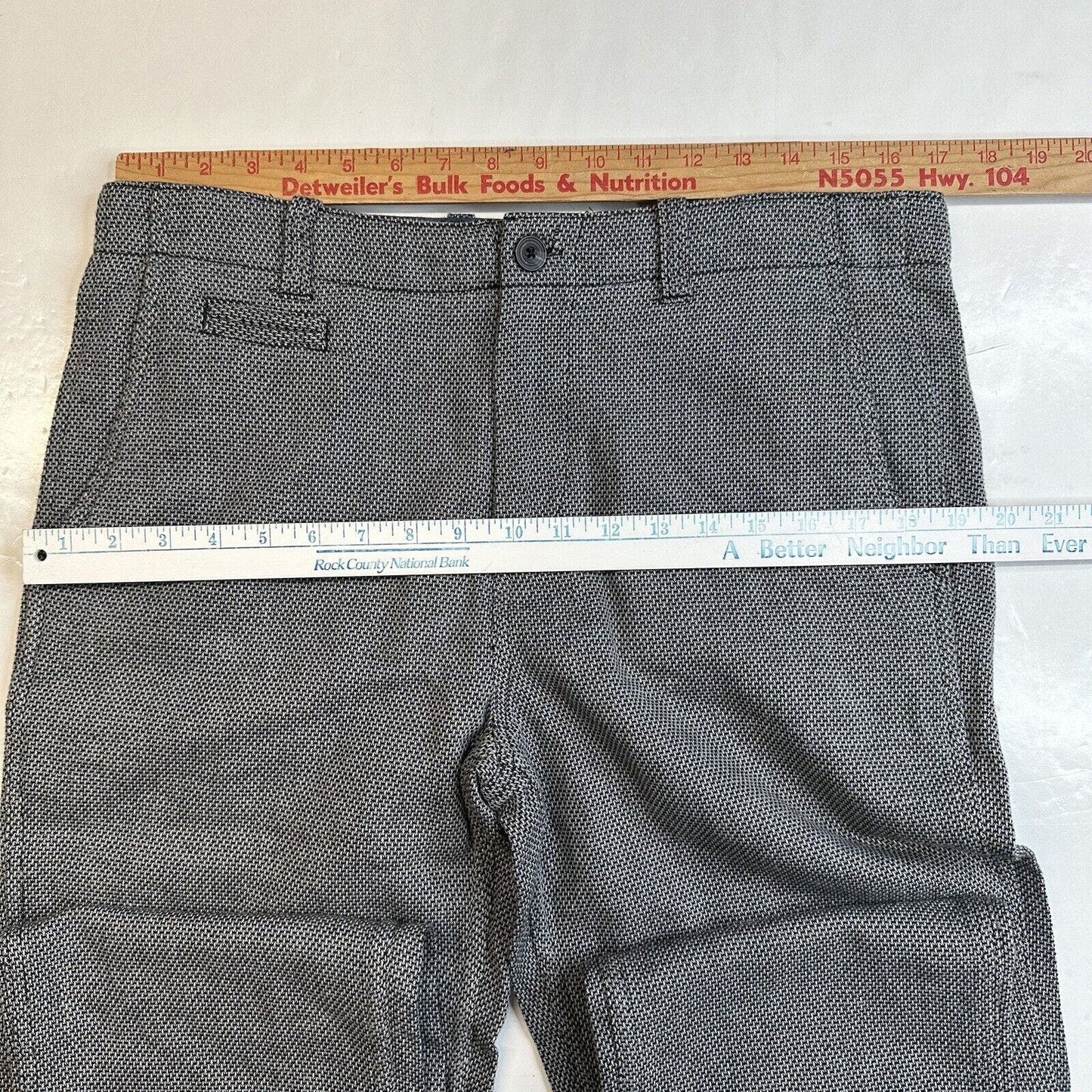 Carbon 2 Cobalt Pants Mens 32 Gray Tweed Tapered Leg 100% Cotton Business Casual