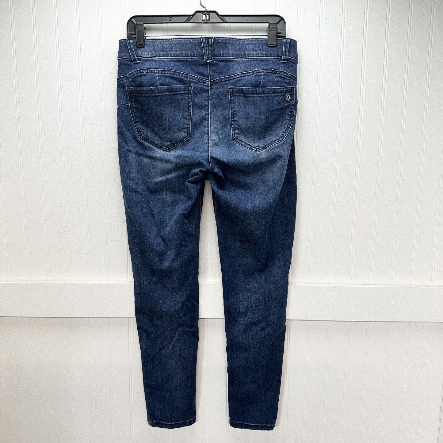 Democracy Jeans 8 Skinny Ab Solution Blue Stretch Denim Distressed Tummy Control