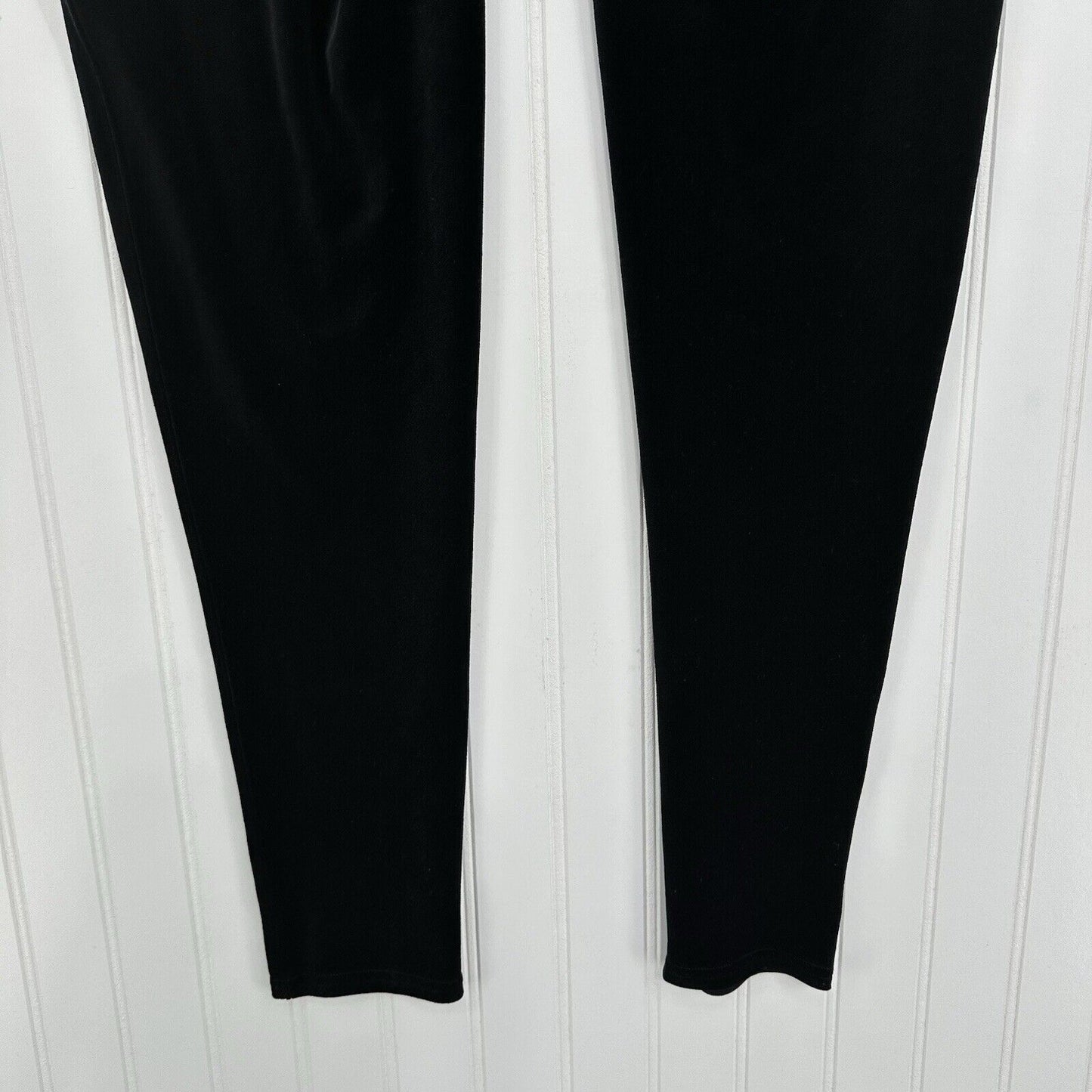 Spanx Leggings Womens 1X Black Velvet Pants Pull On Slimming Goth Emo Y2K EUC