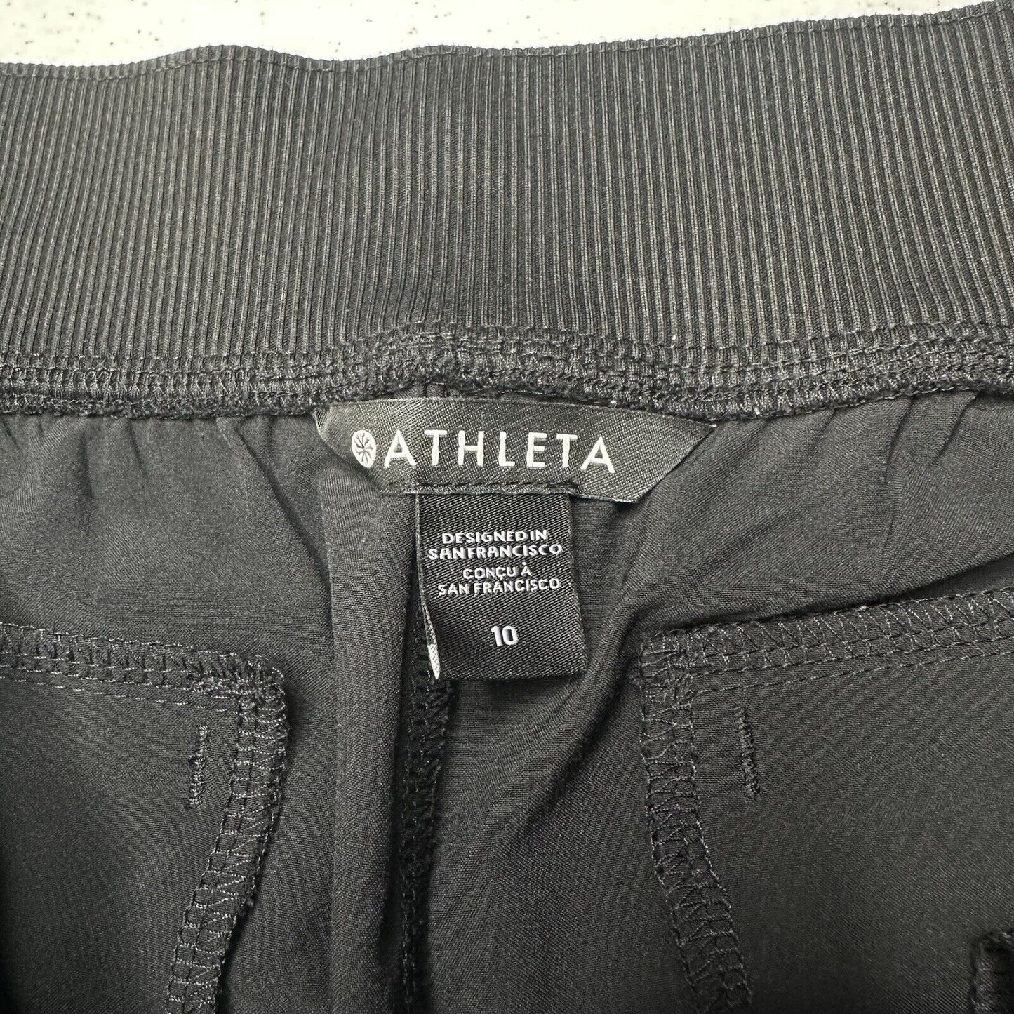Athleta Pants Womens 10 Brooklyn Ankle Black Lightweight Travel Minimalist EUC