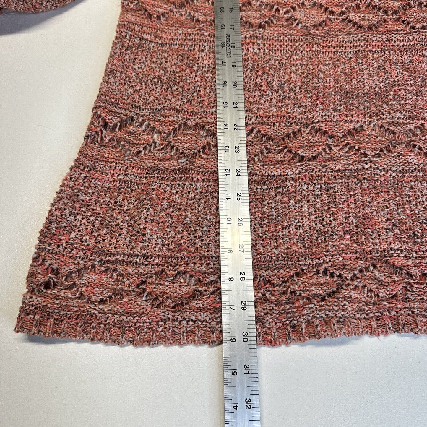 Soft Surroundings Sweater 1X Tunic Open Knit Orange Boho Top Coastal Cowgirl
