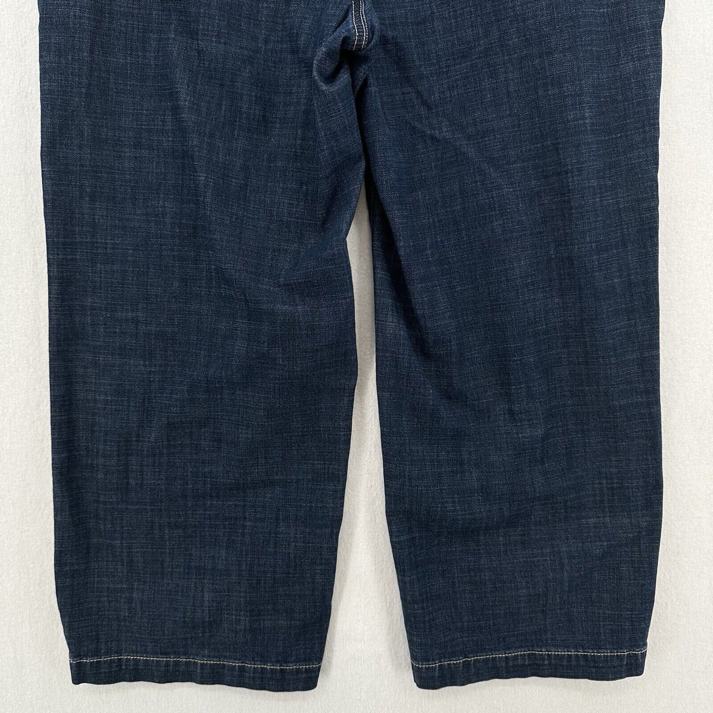 Chicos Jeans 2 Womens 12 Straight Crop Blue Stretch Denim Casual Dark Wash