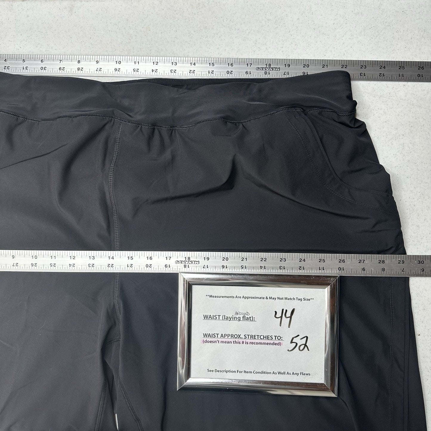 Lands End Swimwear Womens 26W Black Board Shorts w/Panty 11" Bermuda Beach NWOT