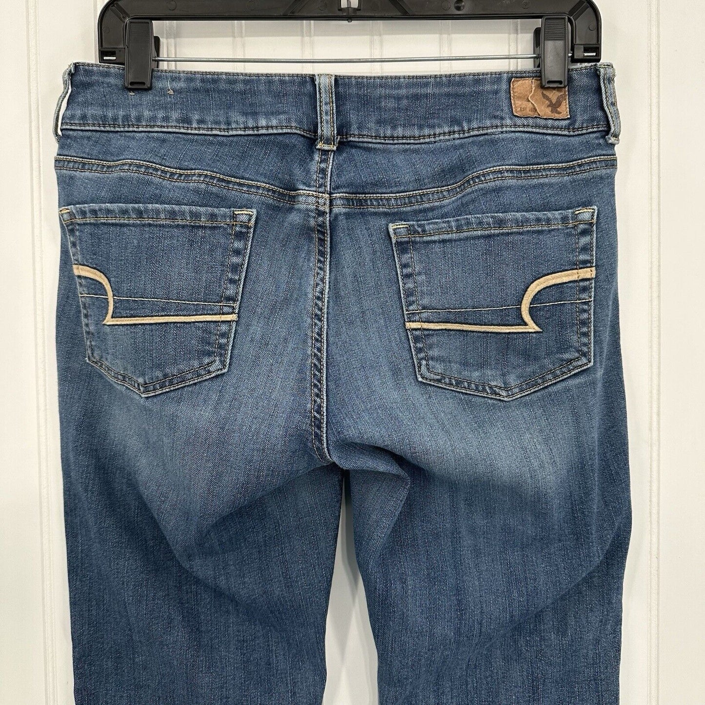 American Eagle Jeans Womens 8 Artist Flare Blue Denim Rodeo Cowboy Western