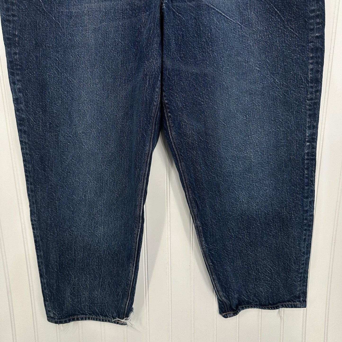 American Eagle Jeans Womens 14 Short Mom Relaxed High Rise Blue Denim Distressed