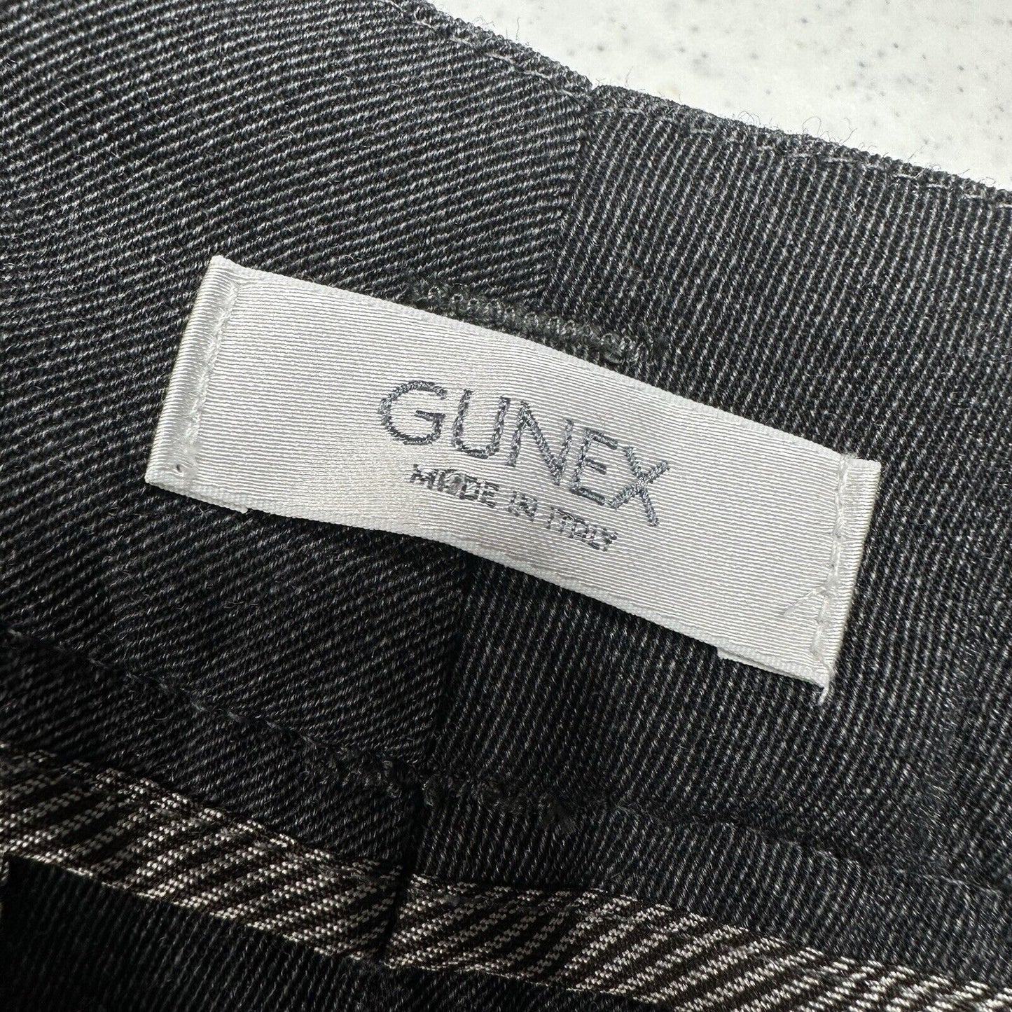 Gunex Wool Pants Womens US 12 Straight Trouser Dark Gray Wool Blend Italy EUC