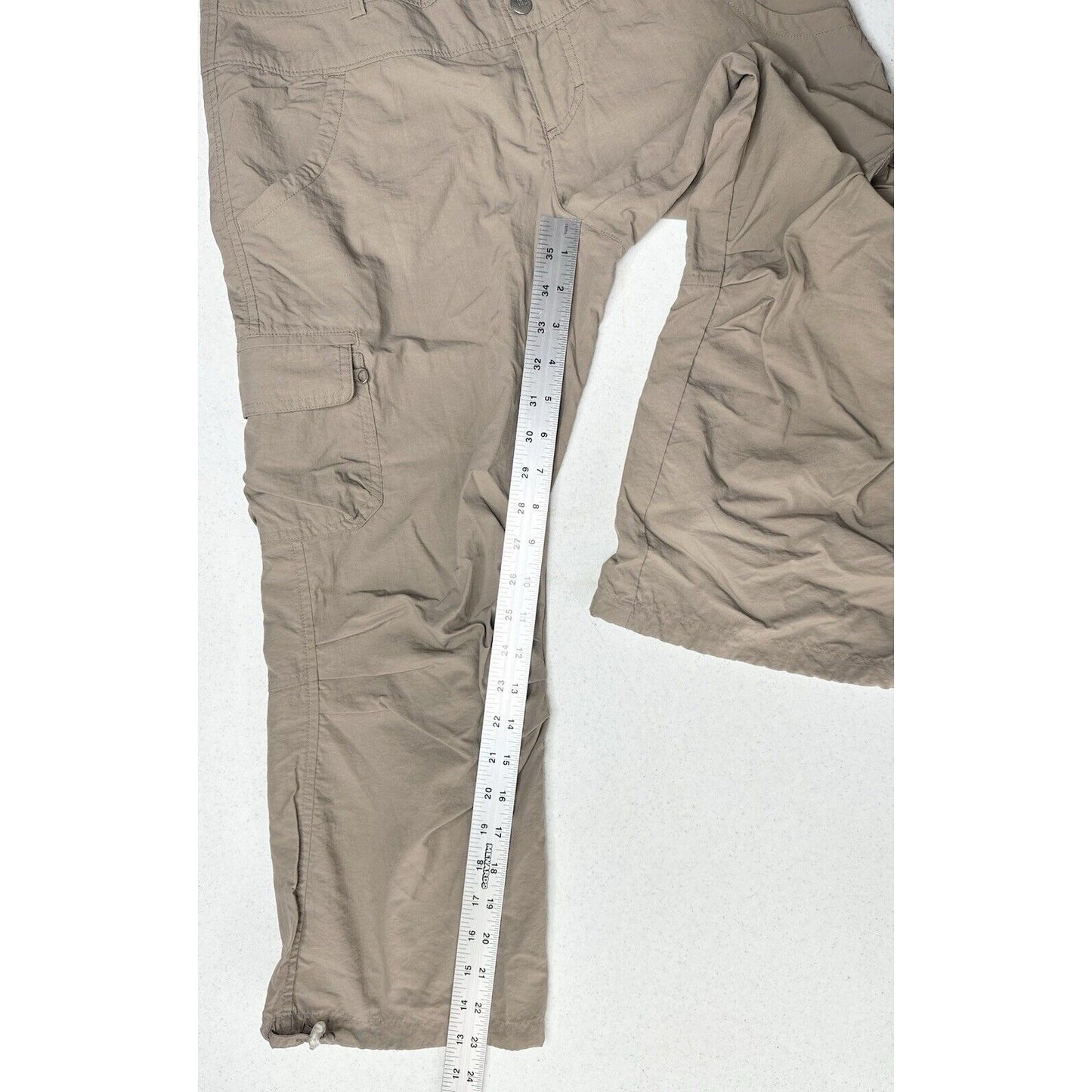 Lucy Activewear Pants Womens 6 Cargo Crop Brown Hiking Gorpcore Trail Cinch Hems