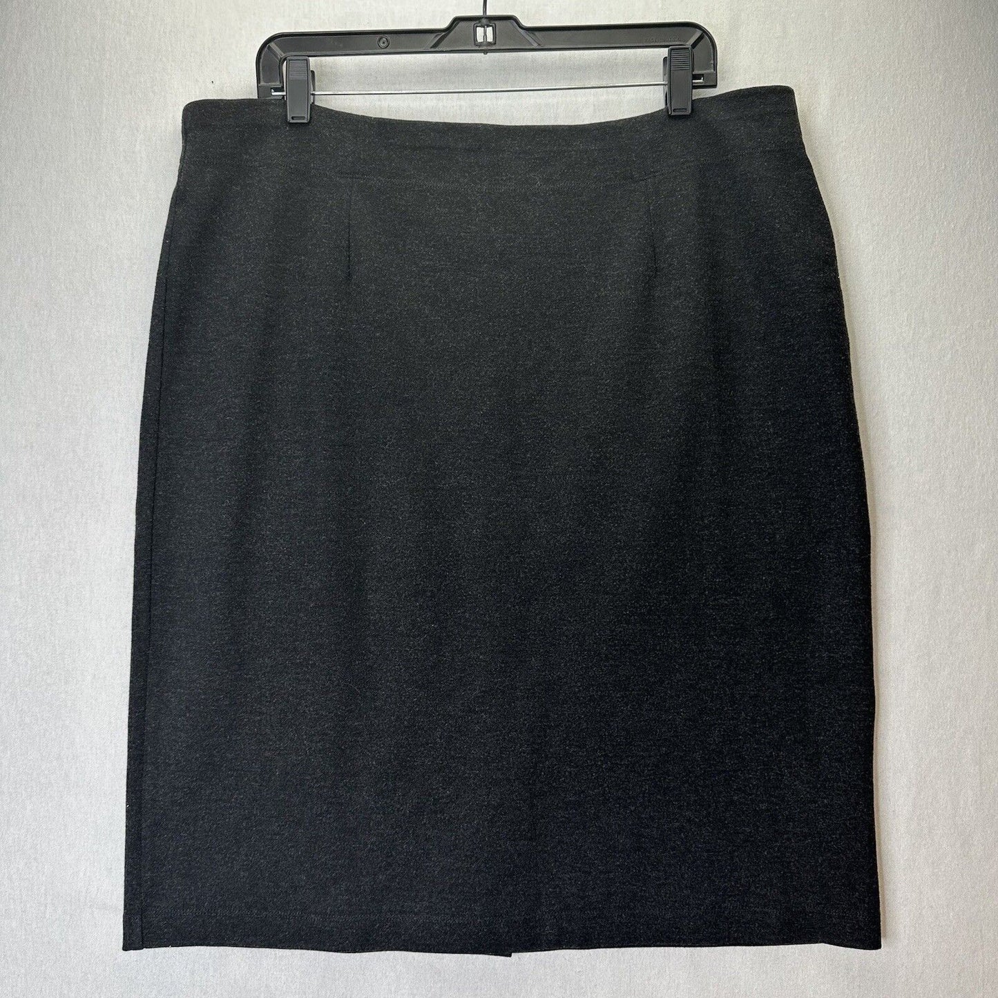 Eileen Fisher Skirt Womens XL Black Marl Pull On Slit Minimalist Capsule Career
