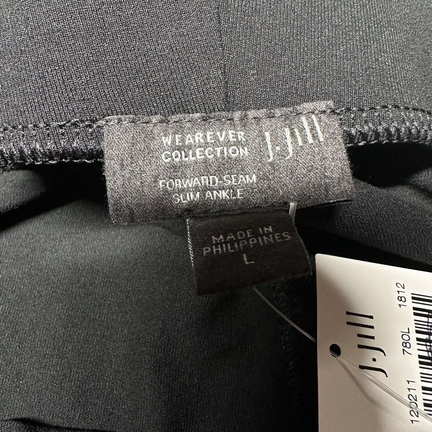 J Jill Pants Womens Large 16 Wearever Slim Ankle Black Forward Seam Stretch NEW
