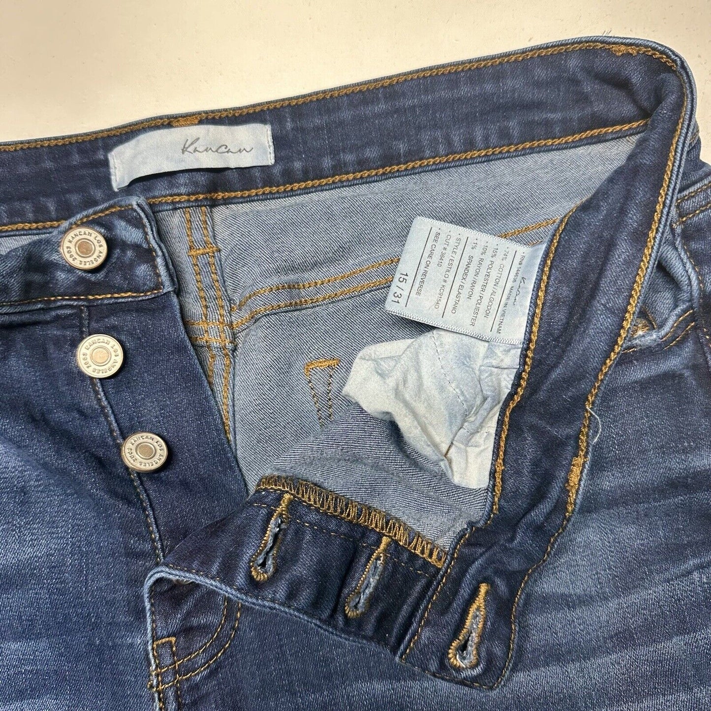 Kancan Jeans Womens 15 31 Kitson High Rise Ankle Skinny Blue Denim Distressed