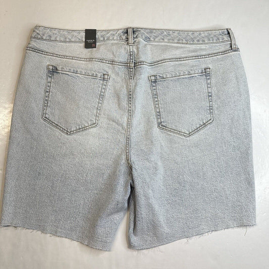 Torrid Shorts 20 Bermuda Relaxed Midrise Wild West Blue Denim Button Fly NEW
