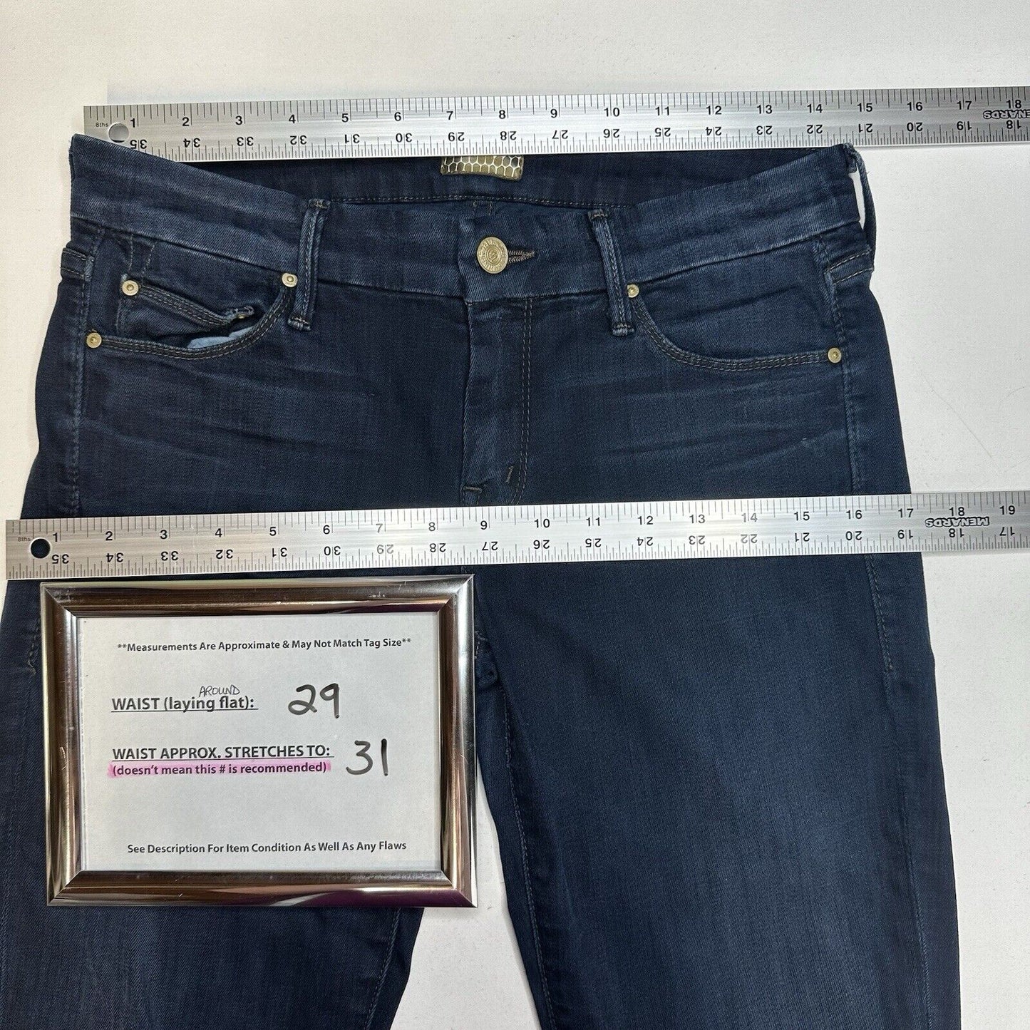 Mother Jeans Womens 29 The Looker Blue Skinny Denim Missing Hour *No Size Tag