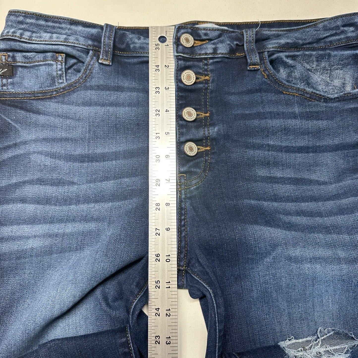 Kancan Jeans Womens 15 31 Kitson High Rise Ankle Skinny Blue Denim Distressed