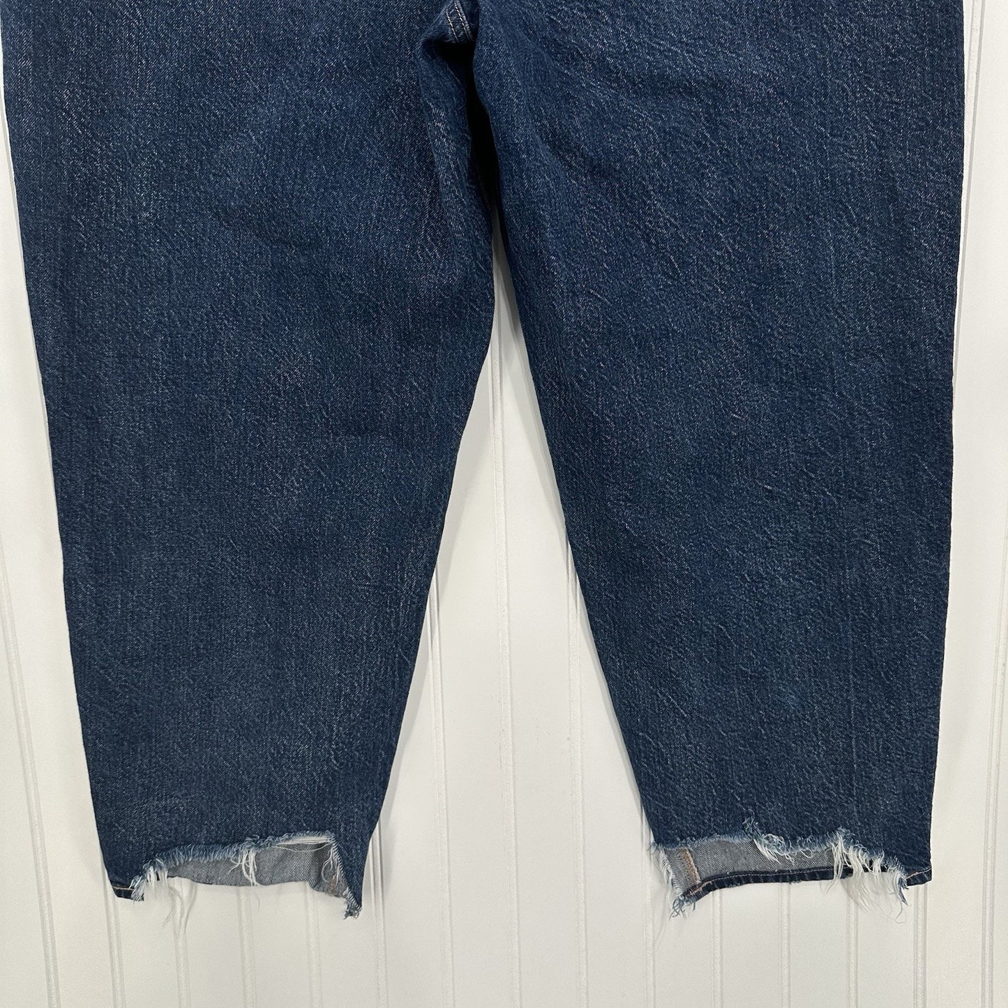 American Eagle Jeans Womens 14 Short Mom Relaxed High Rise Blue Denim Distressed
