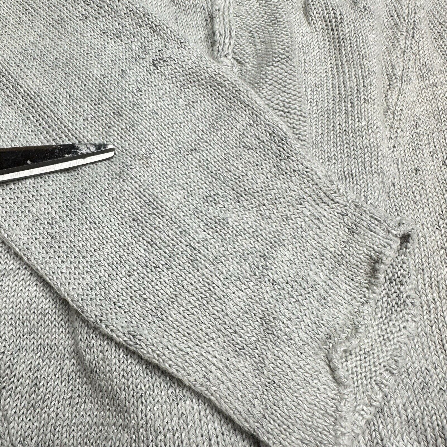 Eileen Fisher Sweater Womens Medium Cardigan Linen Gray Open Waterfall *Flaw