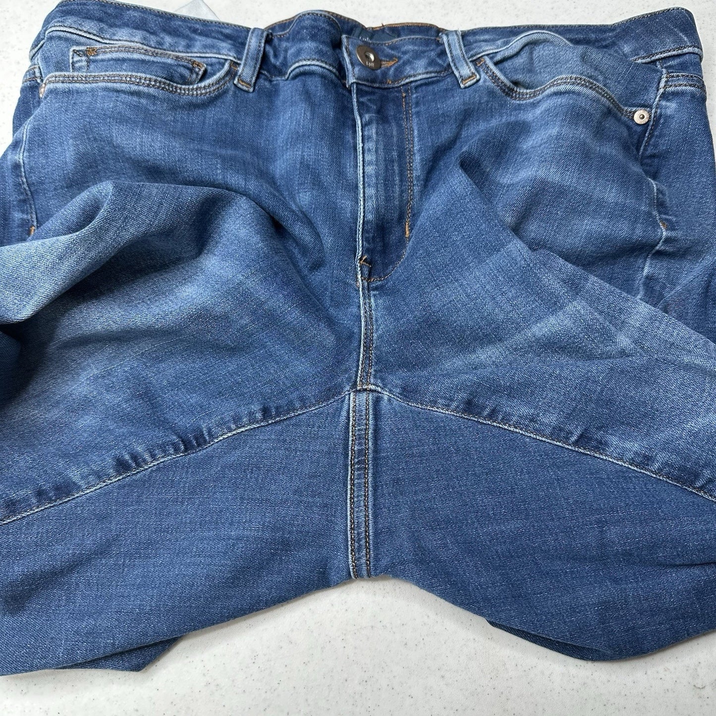 J Jill Jeans Womens 16 Boyfriend Straight Ankle Blue Stretch Denim Comfort