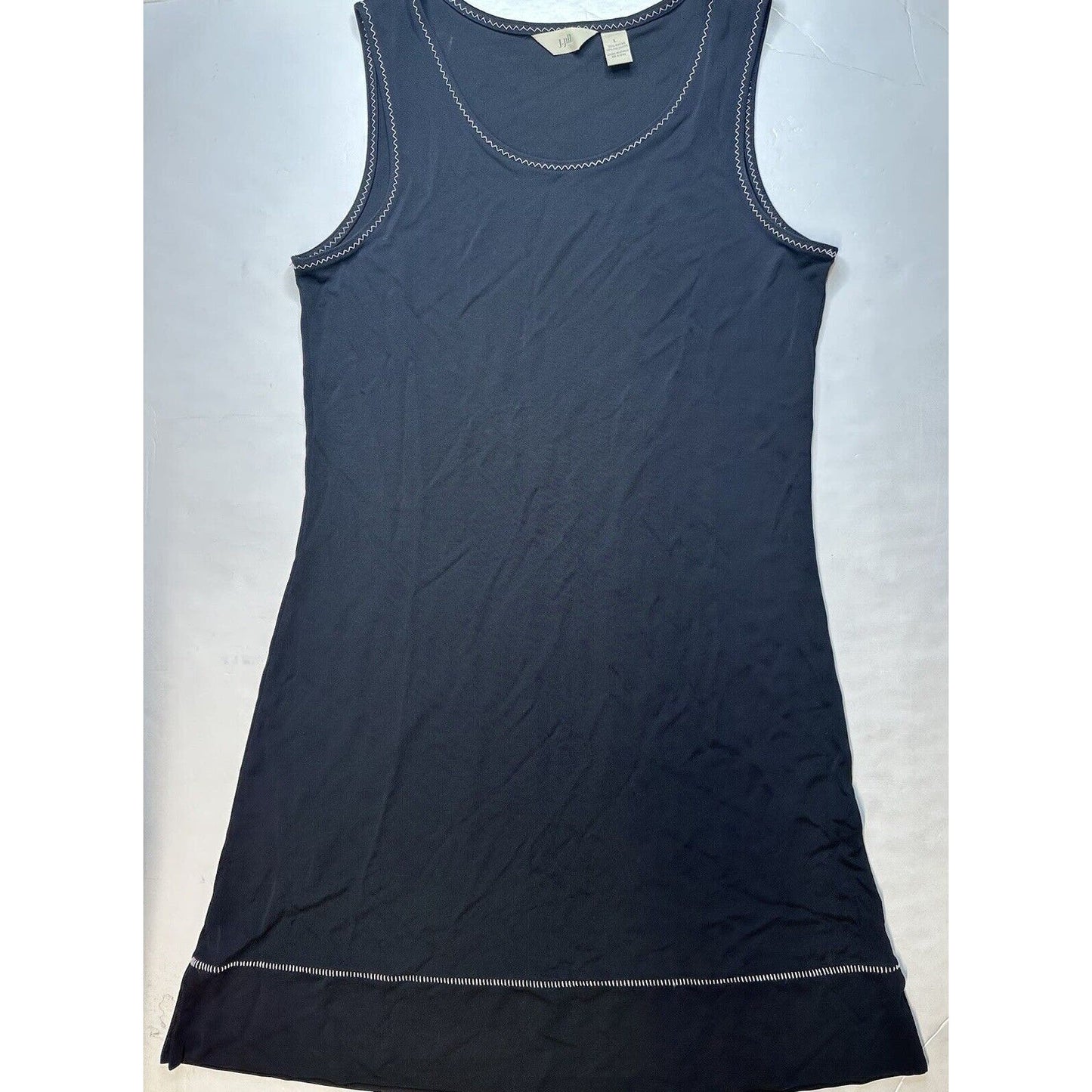 J Jill Dress Womens Large Black Shift Sleeveless Slinky Stretch Travel Beach