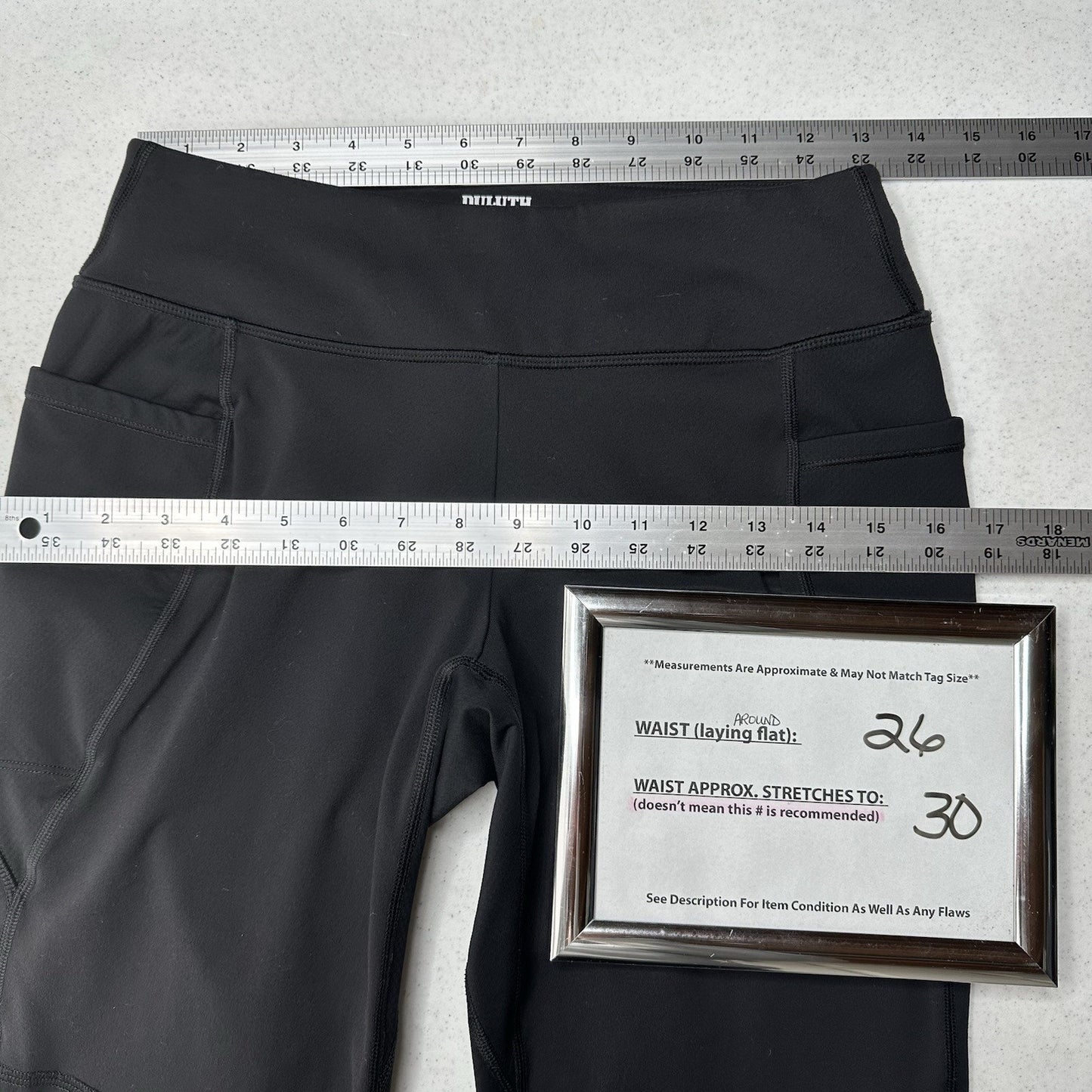 Duluth Trading Pants Womens Small Noga Reinforced Legging Black Athleisure Work