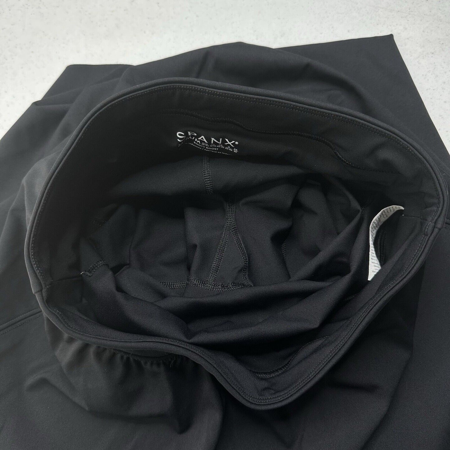 Spanx Leggings Womens Medium Booty Boost Skirted Pants Black Active Pocket EUC