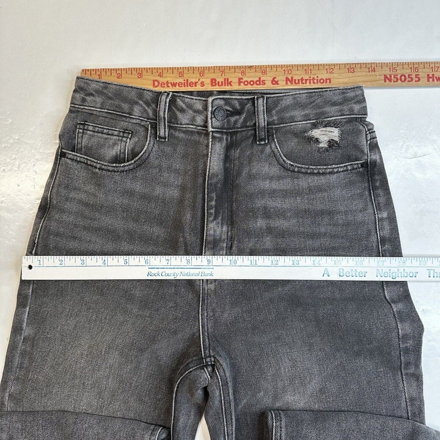 Pacsun Jeans 27 Boyfriend High Rise Gray Denim Womens Distressed 90s Grunge EUC