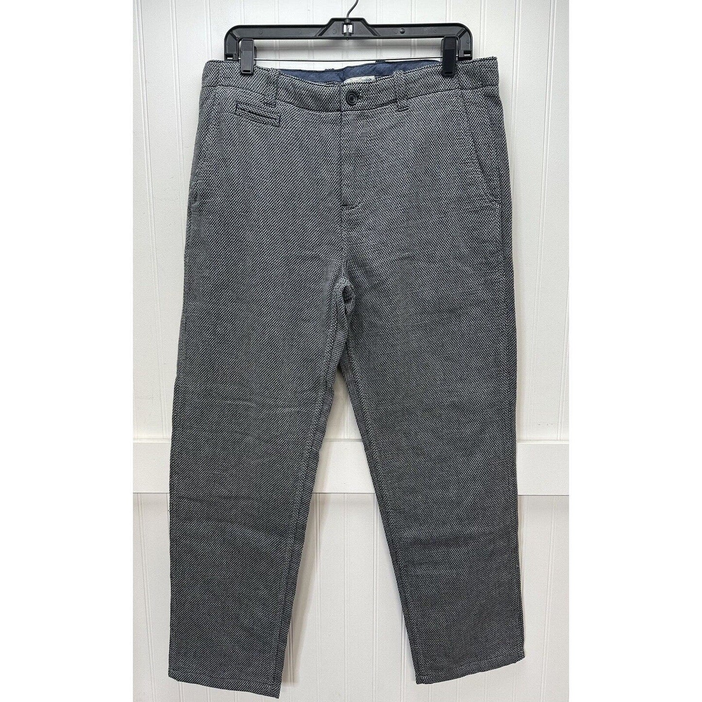 Carbon 2 Cobalt Pants Mens 32 Gray Tweed Tapered Leg 100% Cotton Business Casual