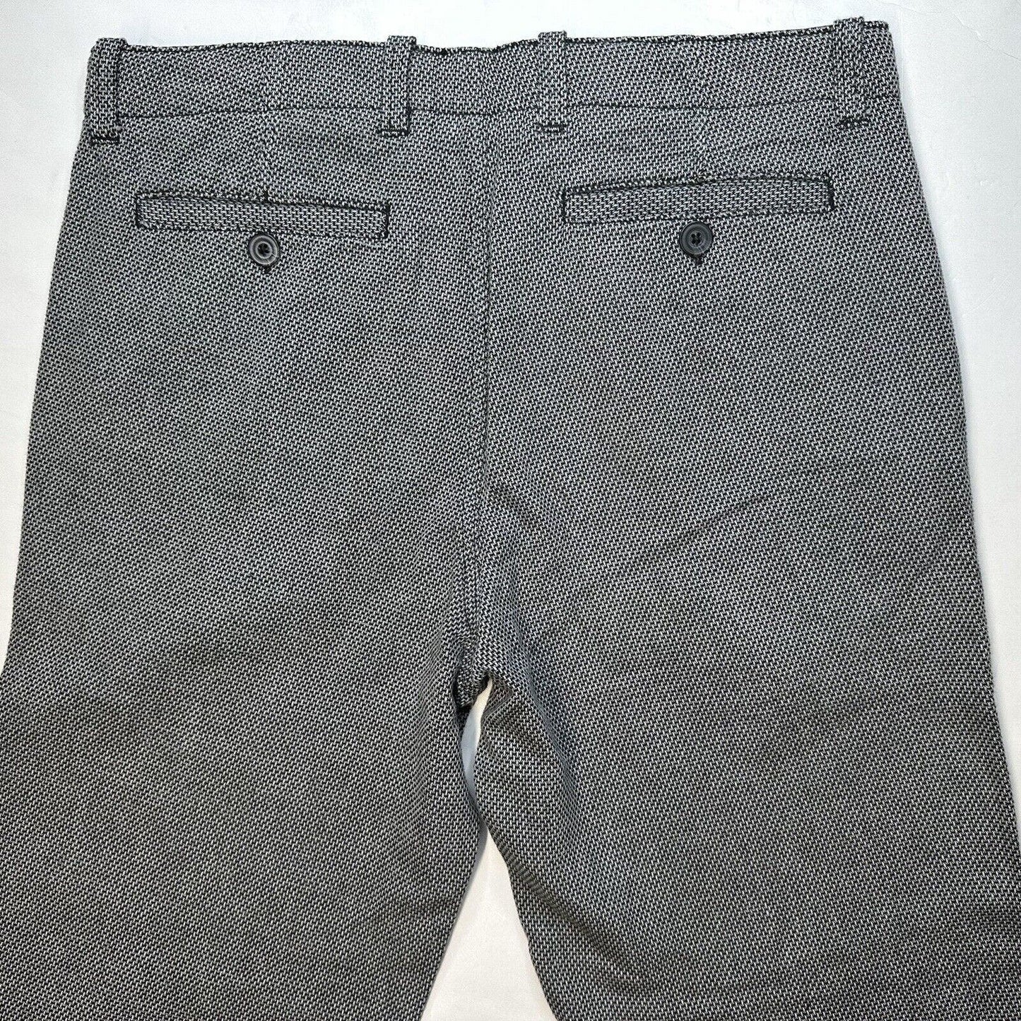 Carbon 2 Cobalt Pants Mens 32 Gray Tweed Tapered Leg 100% Cotton Business Casual