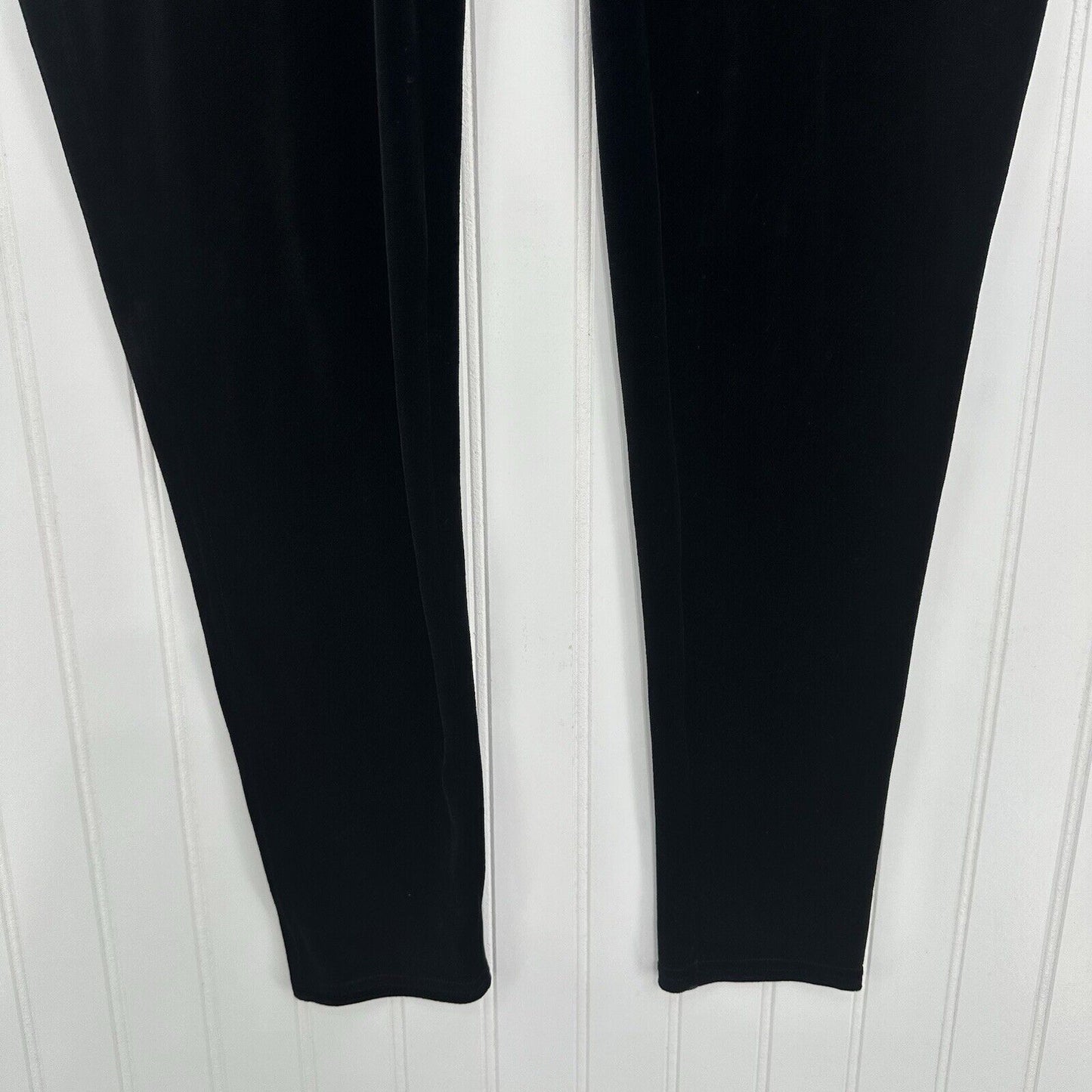 Spanx Leggings Womens 1X Black Velvet Pants Pull On Slimming Goth Emo Y2K EUC