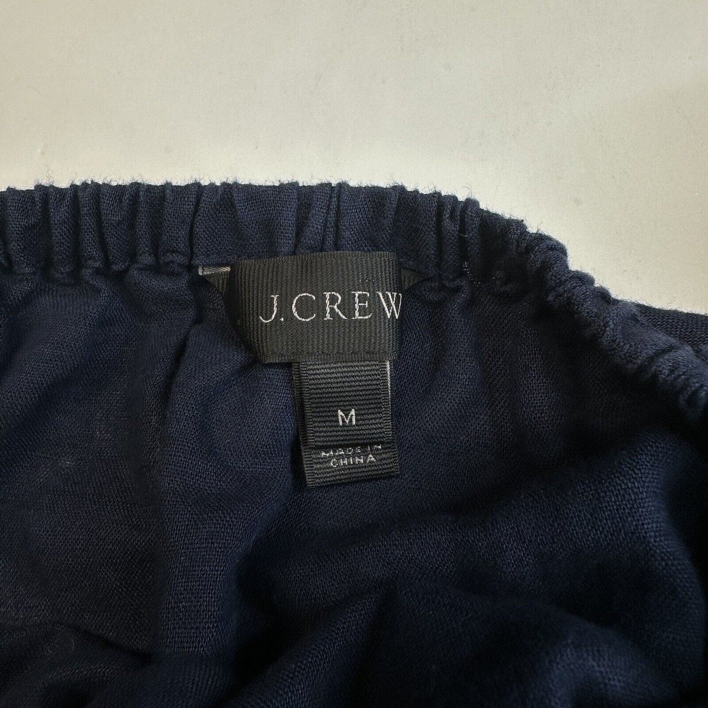 J Crew Dress Medium Navy Blue Linen Cotton Lightweight Womens Coastal Beachy