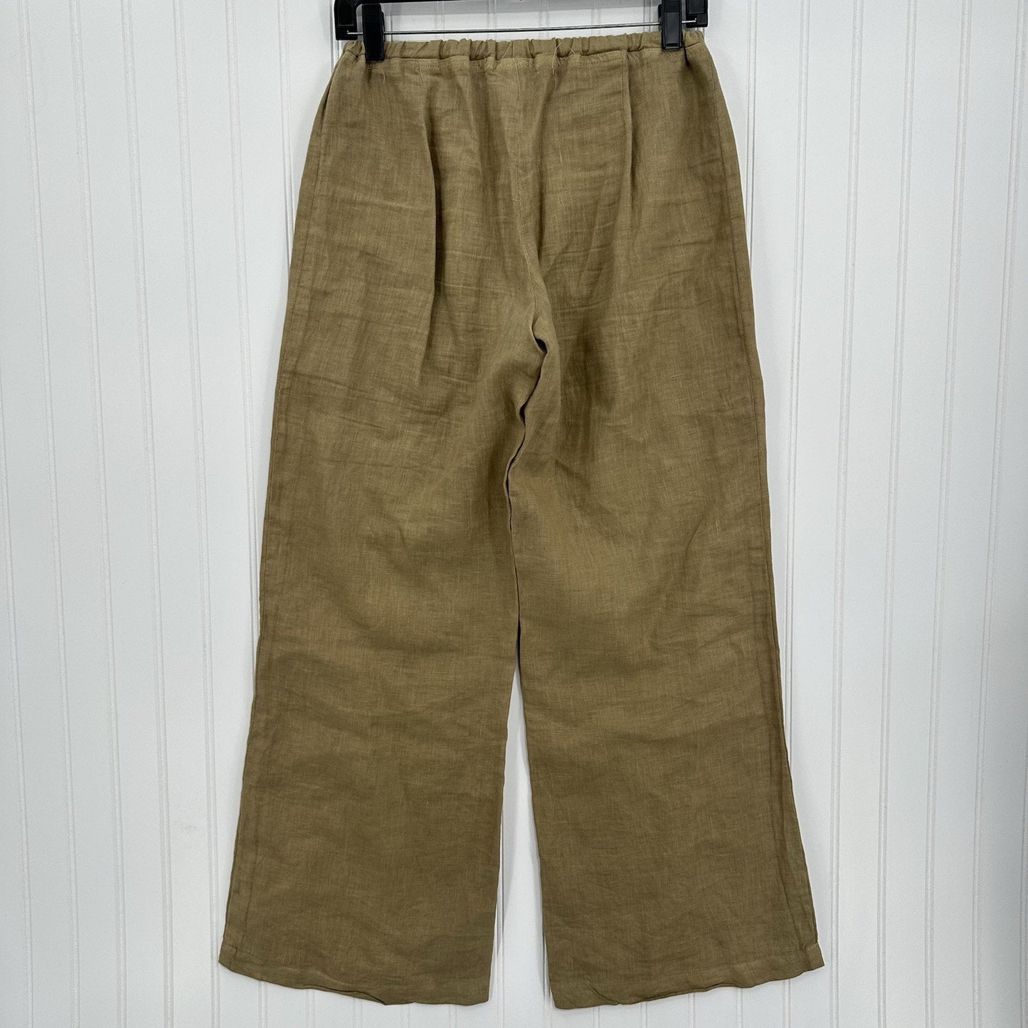 CP Shades Pants Women XS Linen Jenn Wide Leg Tan Pull On Coastal Beach Lagenlook