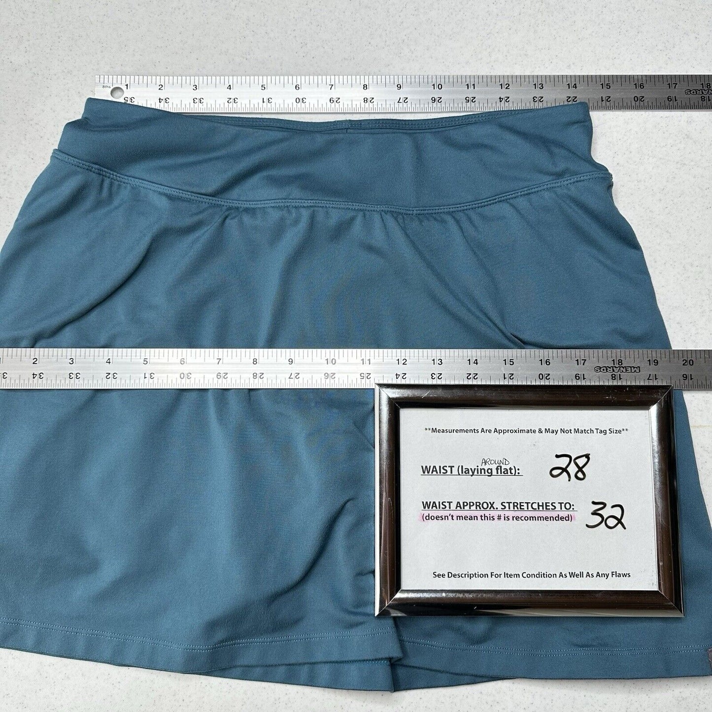 Title Nine Skort Womens Medium Original Dream Buttah Teal Blue Skirt/Shorts EUC