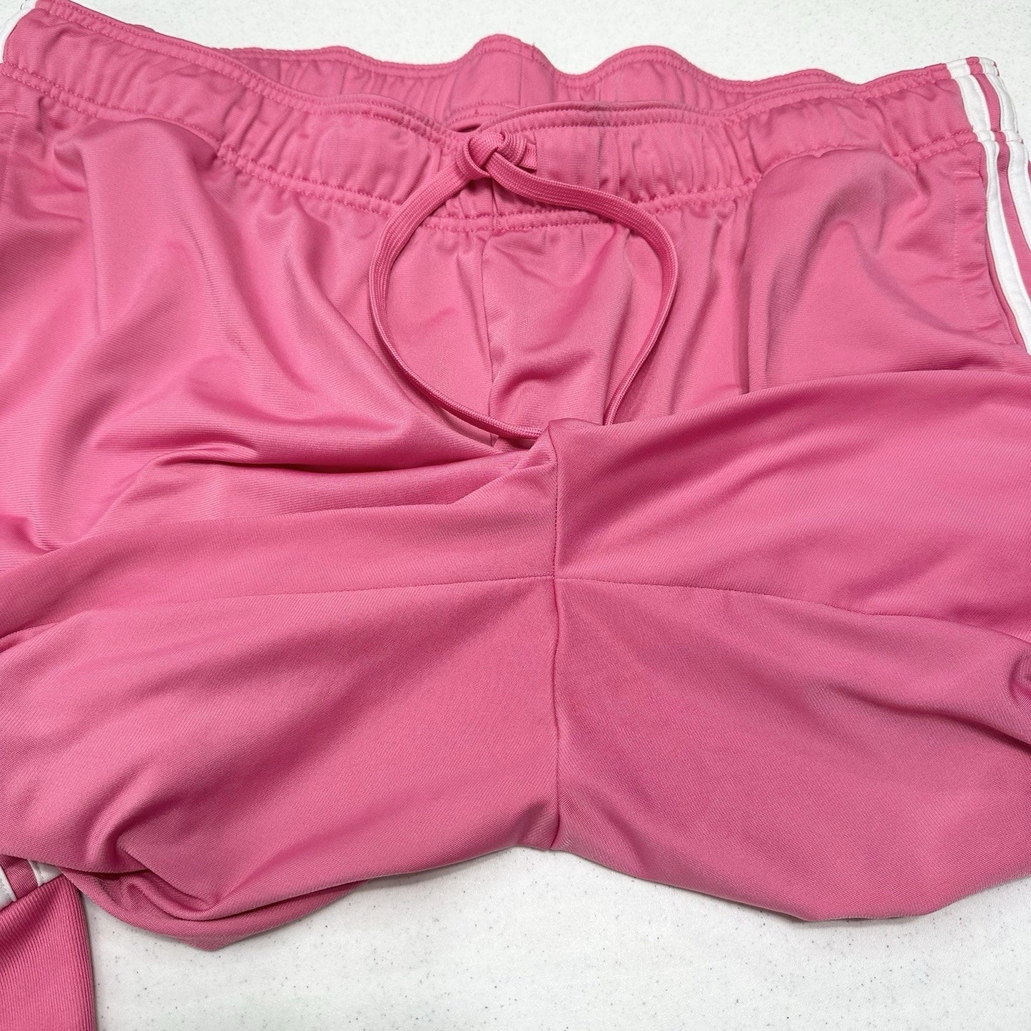 Adidas Pants Womens 3X Jogger Track Pant Bubblegum Pink Stripes Lounge Athletic