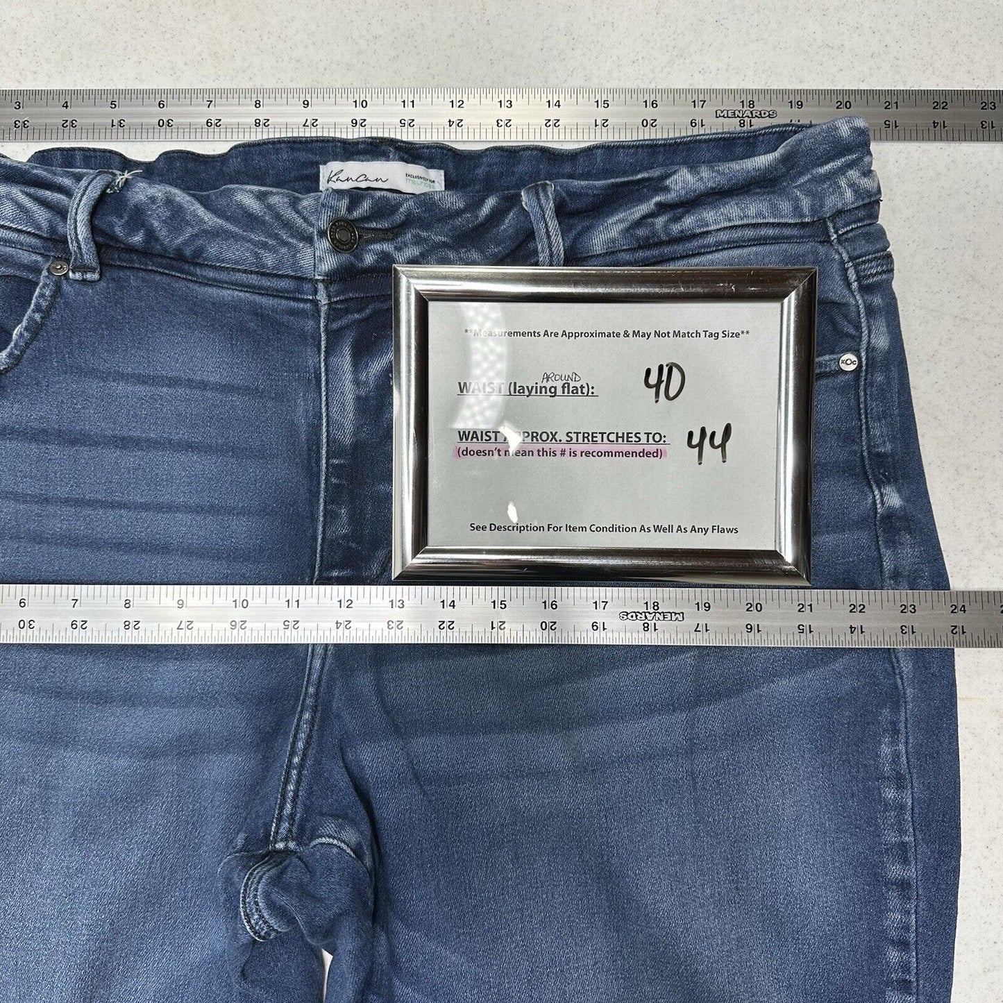 Kancan Jeans Womens 22 Skinny Blue Stretch Denim Distressed Grunge