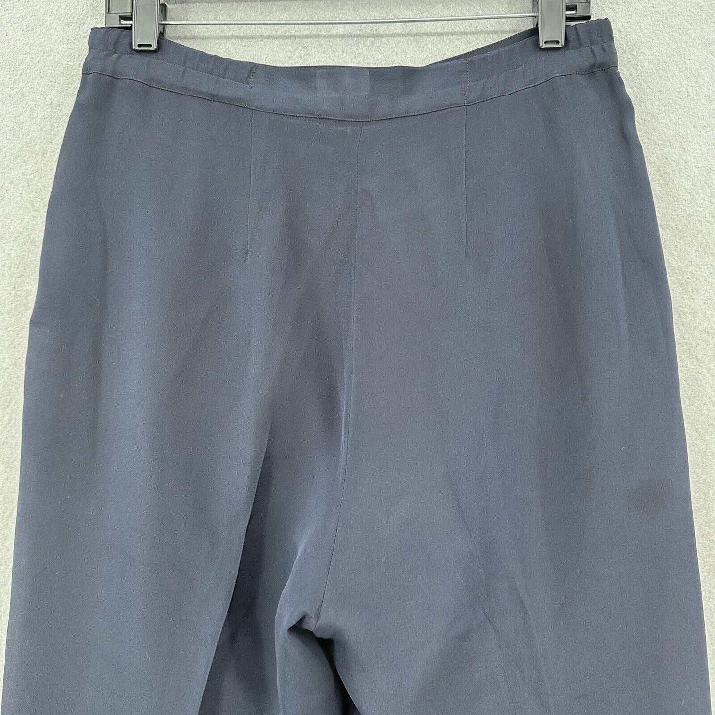 Vintage Silk Pants Womens 10 Navy Blue Design By Pat Argenti Contemporary