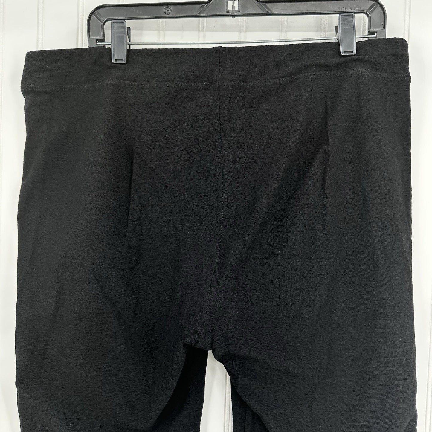 Eileen Fisher Pants XL Washable Crepe Slim Leg Black Minimalist Contemporary