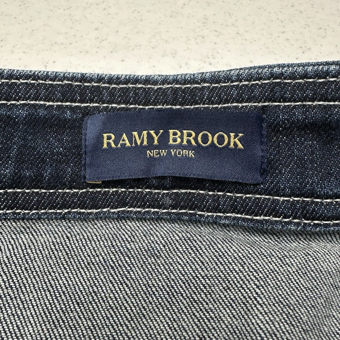 Ramy Brook Skirt Womens 26 Marietta Denim Blue Jean Midi Pencil Zipper Slit EUC