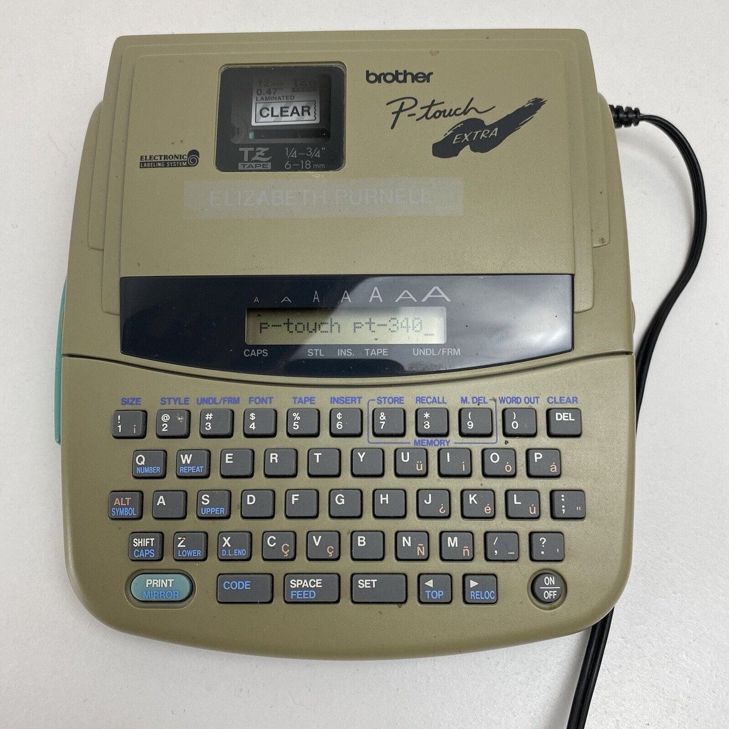Brother P-Touch Extra PT-340 TZ Tape Electronic Label Maker with Case