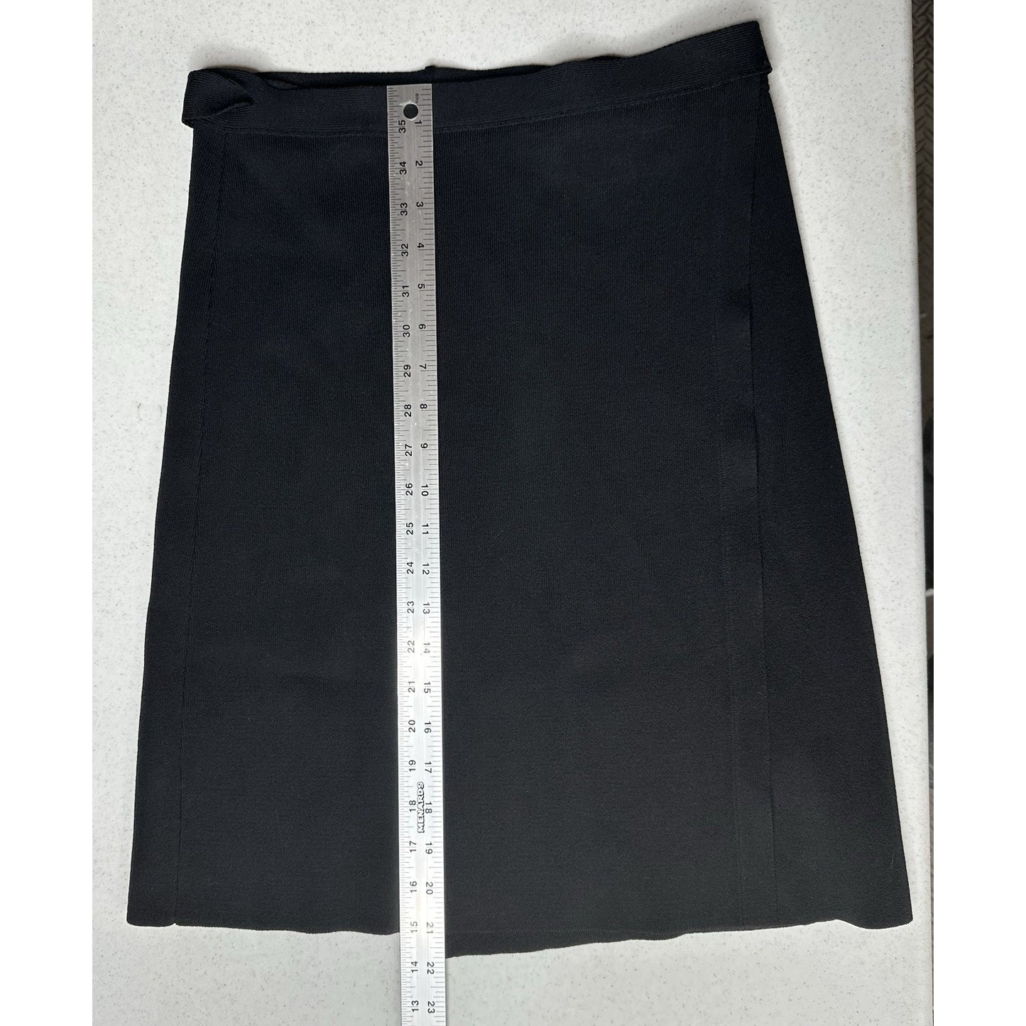 Scanlan Theodore Skirt Women Medium Crepe Knit Wrap Mini Black Minimalist Luxury