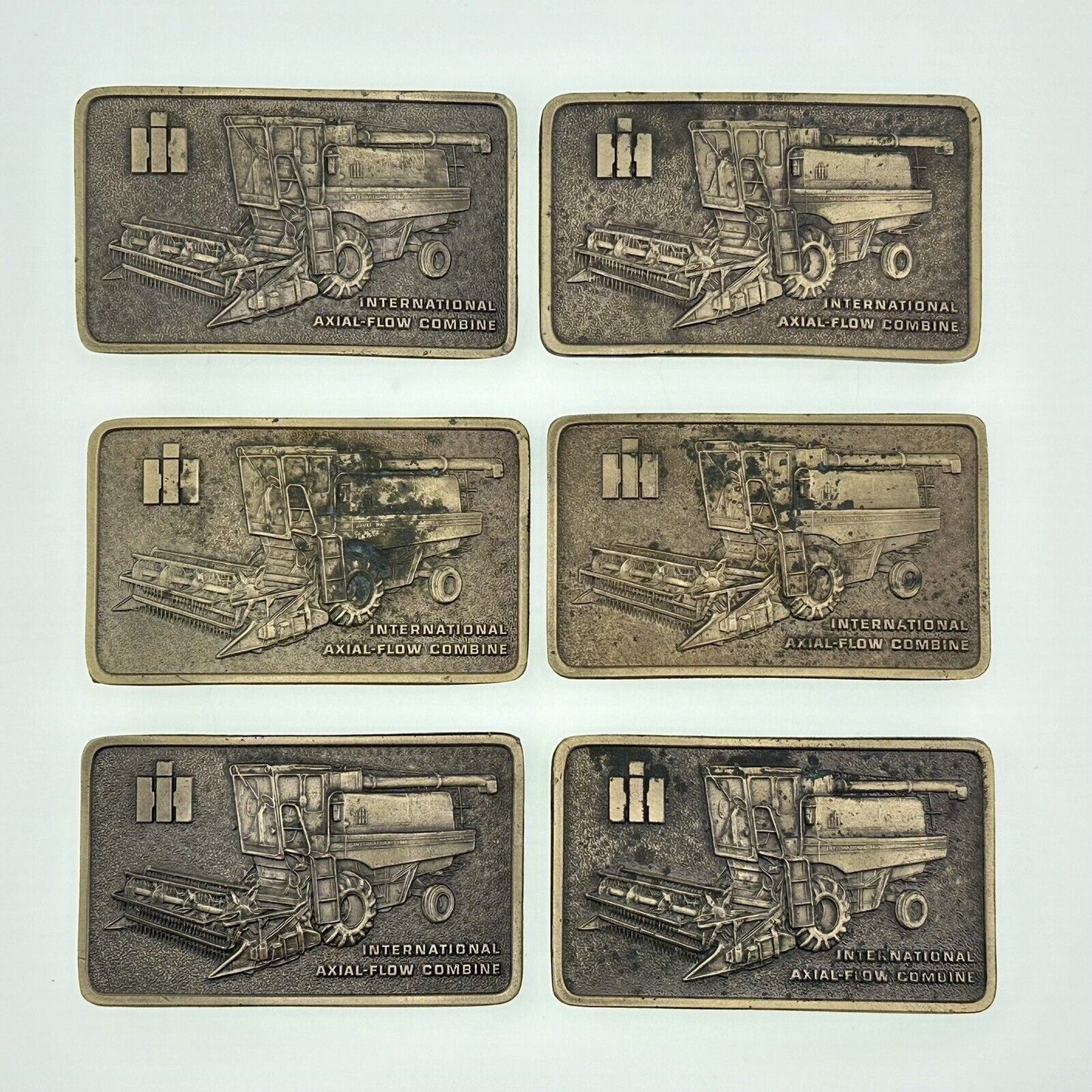 International Harvester Lewis Corp Brass Belt Buckle IH 1480 Axial-Flow Combine