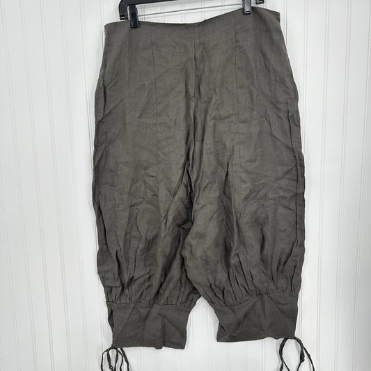 Sarah Pacini Pants 4 Women XL Linen Drop Crotch Crop Zip Coastal Beach Lagenlook