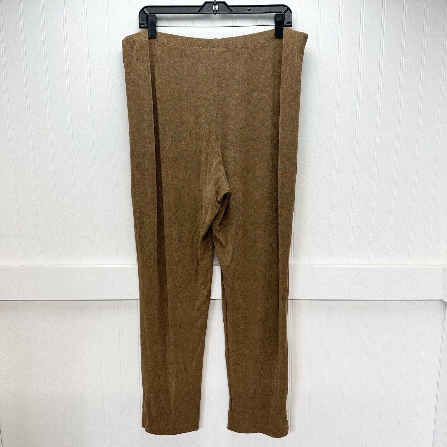 Chicos Pants 3 US 16 XL Travelers Slinky Knit Ankle Brown Stretch Coastal Womens